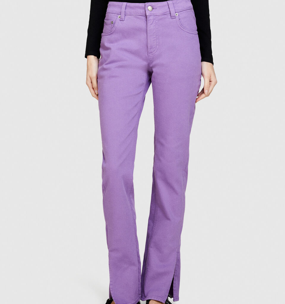 Colorful jeans with slits - women's slim fit jeans - Lilac | Sisley image number 4